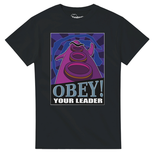 Camiseta Tentáculo Morado OBEY! inspirada en carteles de videojuegos clásicos – FandomFit
