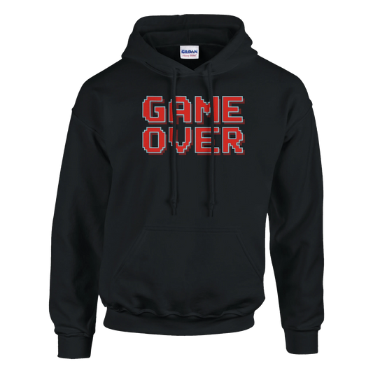 sudadera gamer “Game Over” con capucha de FandomFit, diseño unisex que rinde homenaje al espíritu de los 80