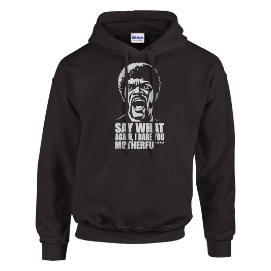 sudadera “Say What?” de FandomFit, prenda con capucha inspirada en el estilo de los clásicos del cine y la cultura pop