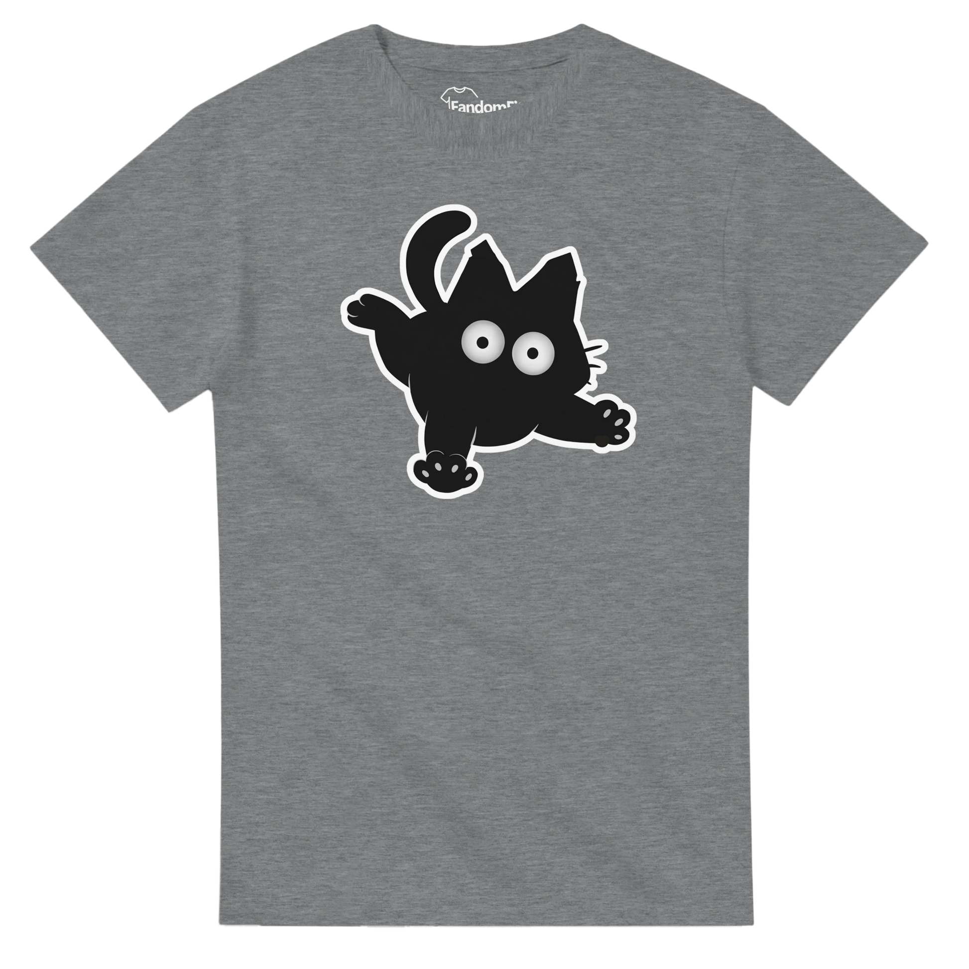 Camiseta anime Capsule Cat con diseño de gato negro estilo sticker – FandomFit