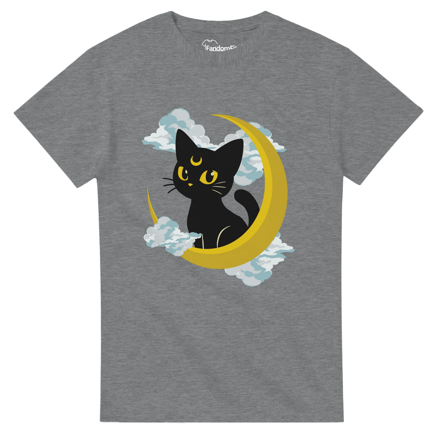 Camiseta anime Gato Lunar Mágico en vista frontal.