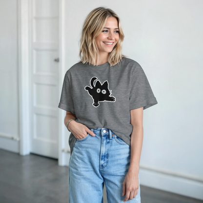 Outfit con camiseta anime de gato negro estilo sticker japonés – FandomFit