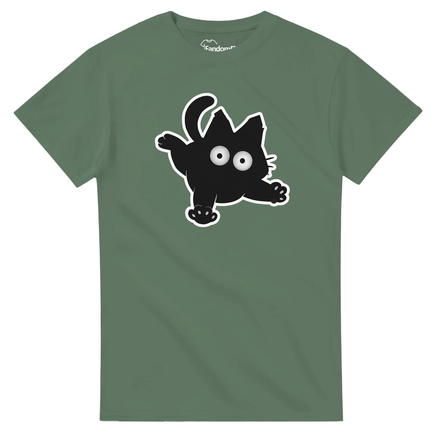 Camiseta anime con gato negro ilustrado en estilo sticker japonés – FandomFit