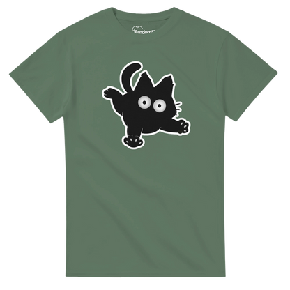 Camiseta anime con gato negro ilustrado en estilo sticker japonés – FandomFit