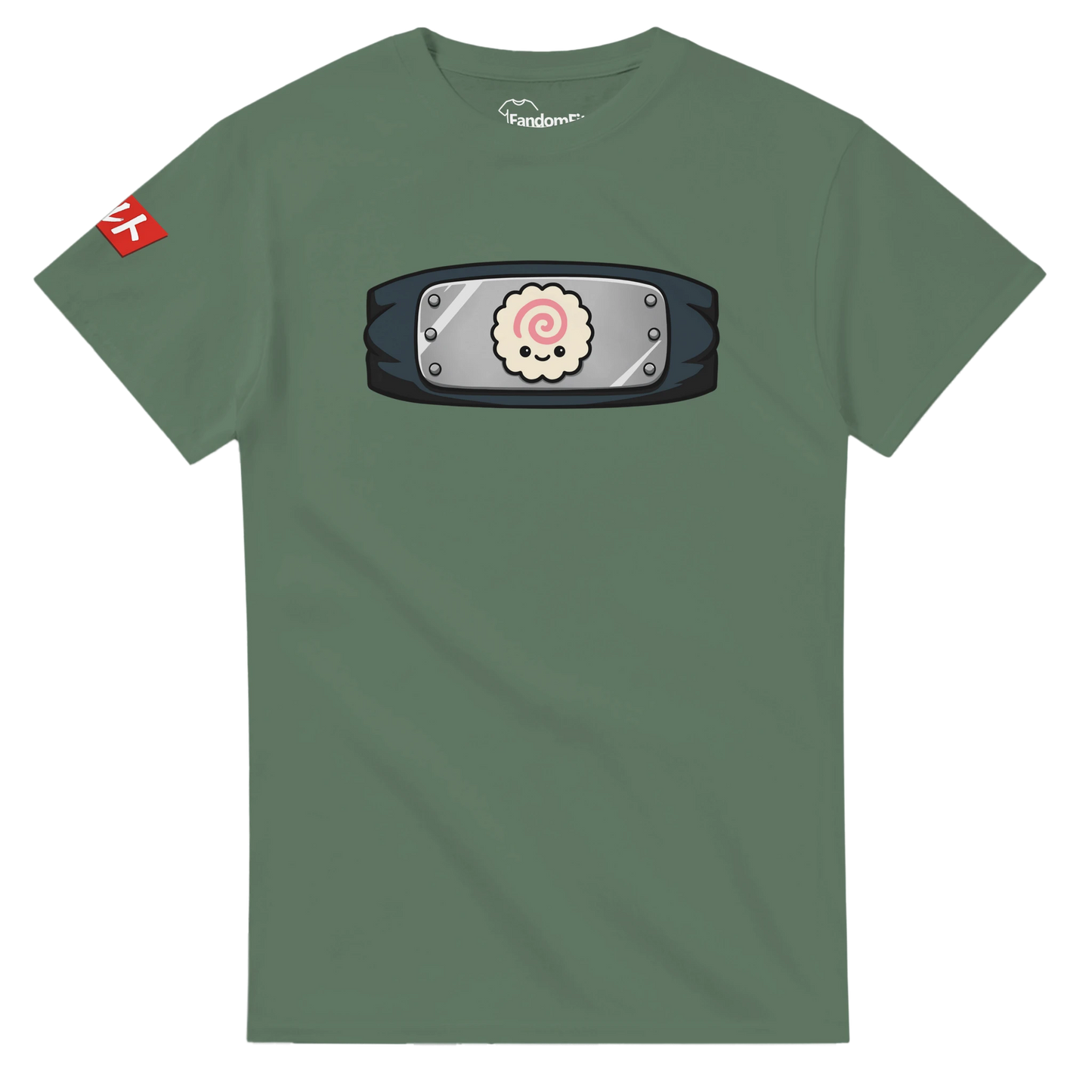 Camiseta kawaii con narutomaki sonriente estilo anime clásico.