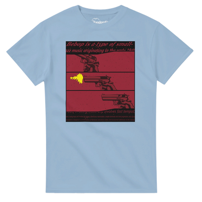 Camiseta anime Space-Noir Bebop con diseño de silueta y estilo cinematográfico – FandomFit