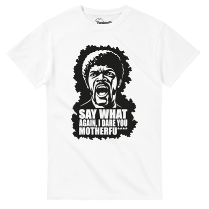 Camiseta Say WHAT?! color blanco con diseño inspirado en monólogos de cine – FandomFit