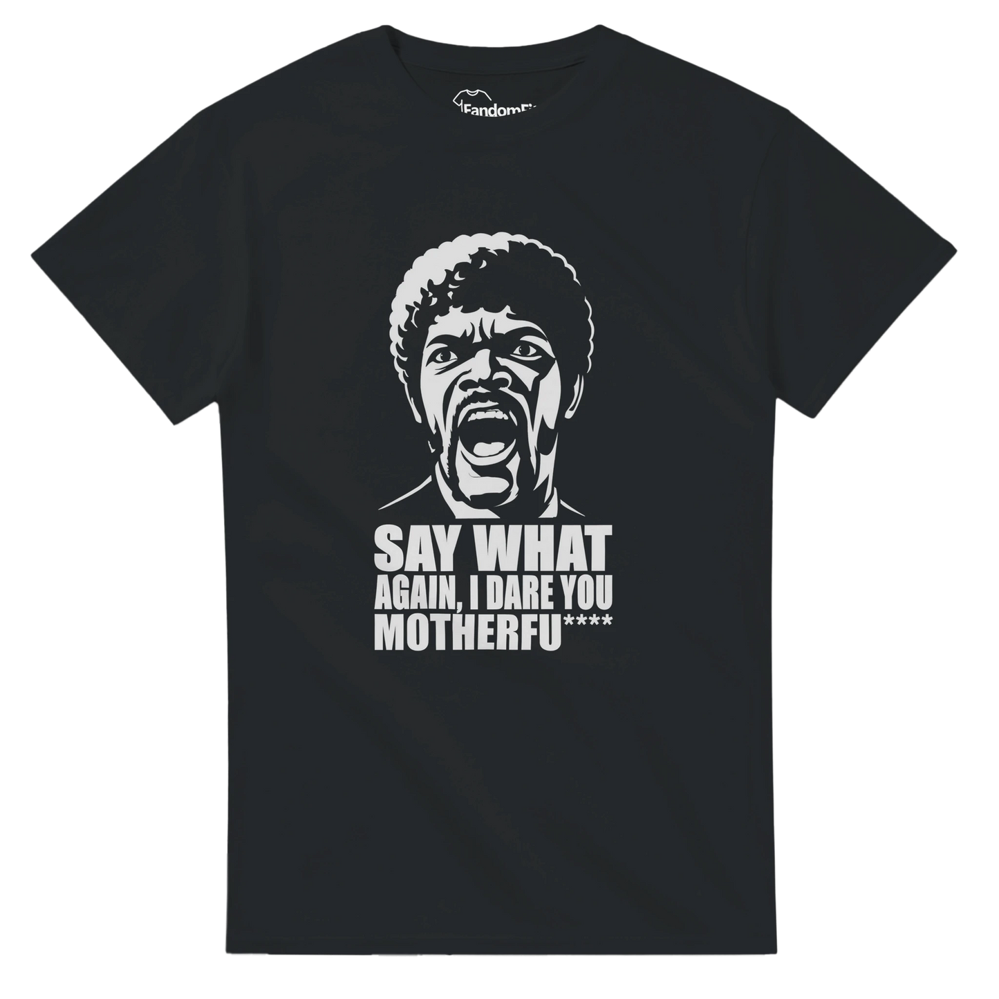 Camiseta Say WHAT?! color negro con diseño inspirado en monólogos de cine – FandomFit