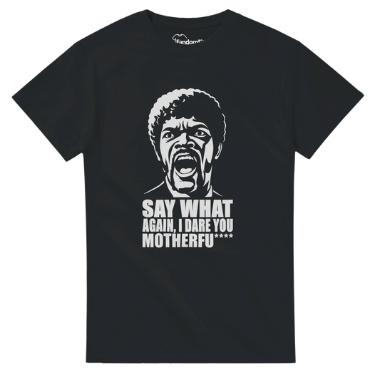 Camiseta Say WHAT?! color negro con diseño inspirado en monólogos de cine – FandomFit