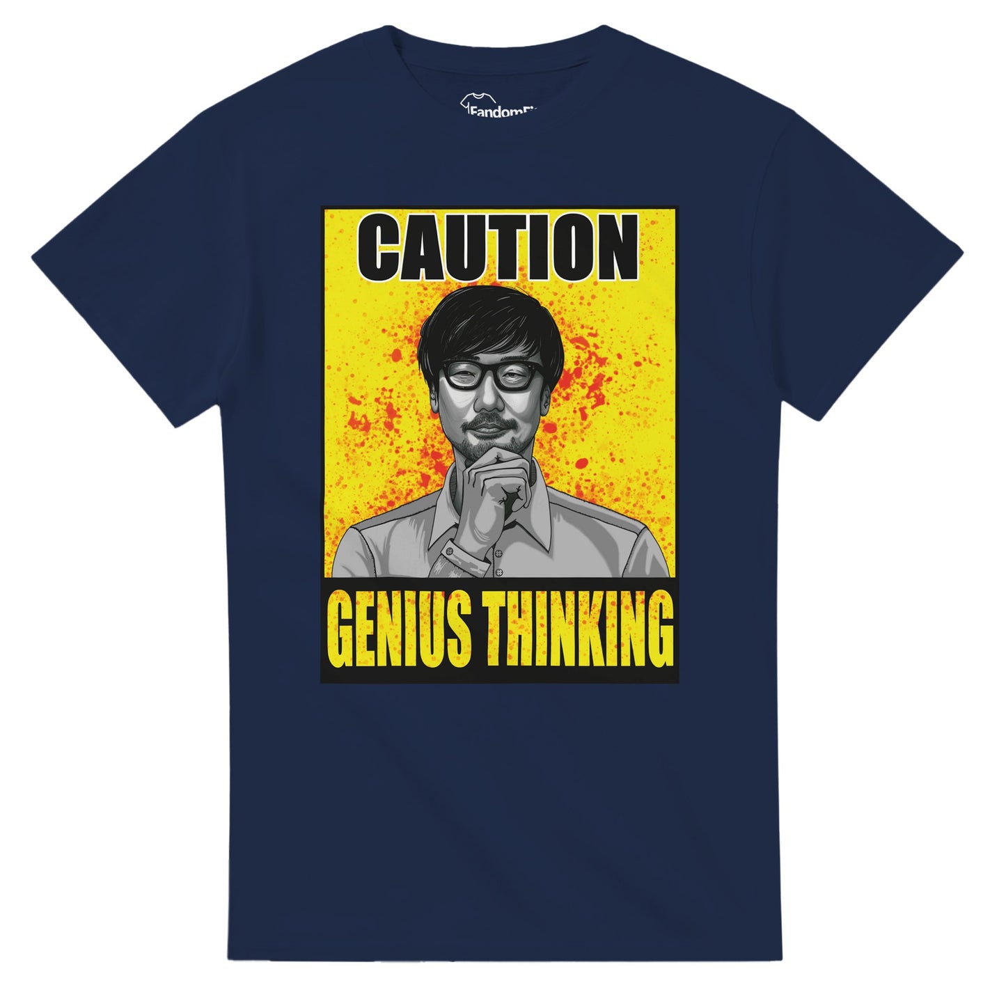 Camiseta friki Caution Genius Thinking con estética gamer moderna – FandomFit