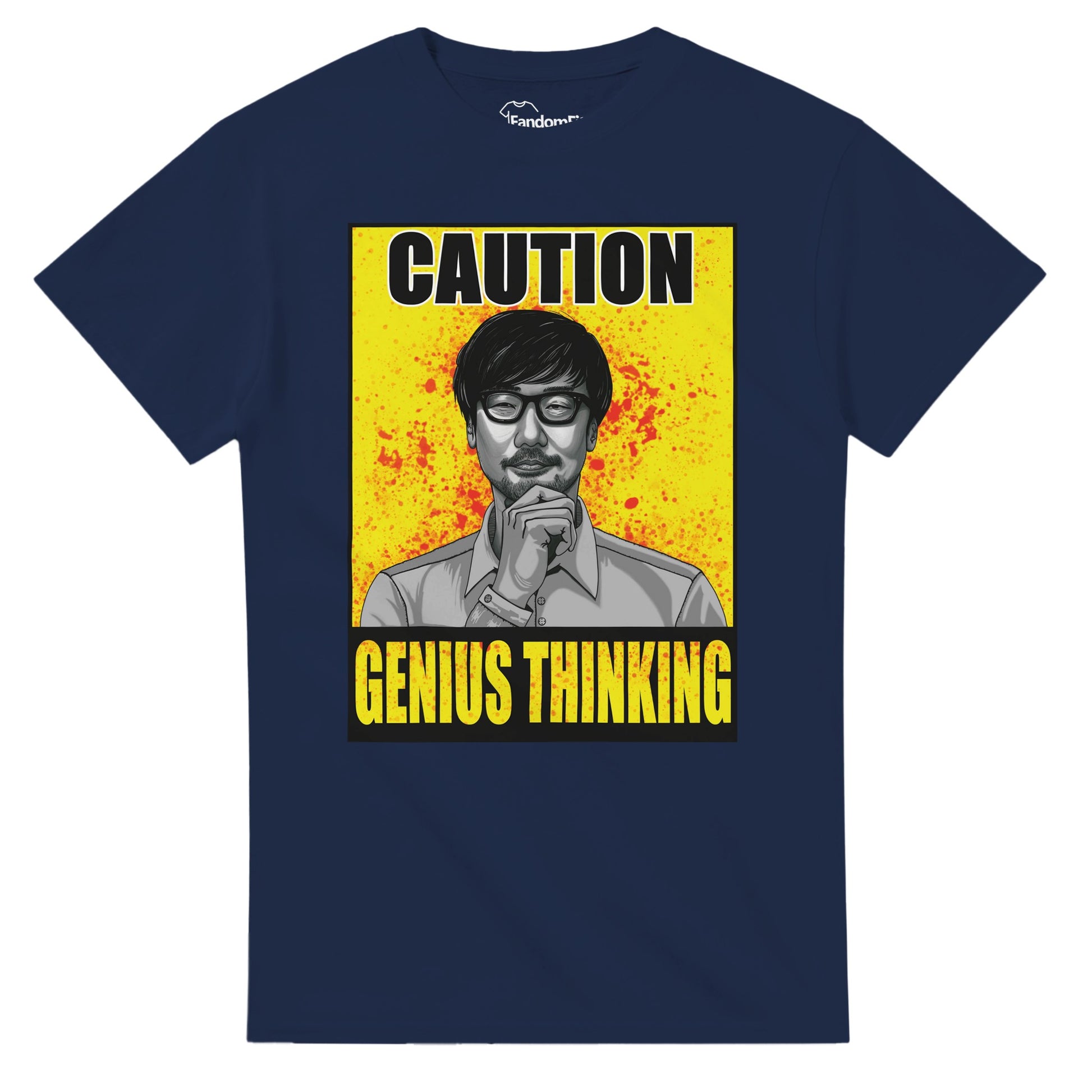 Camiseta friki Caution Genius Thinking con estética gamer moderna – FandomFit