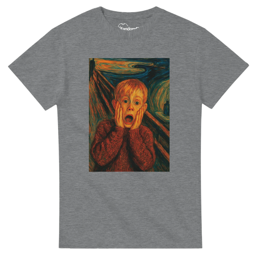 Camiseta friki El Grito de Kevin con diseño inspirado en cine y arte pop – FandomFit