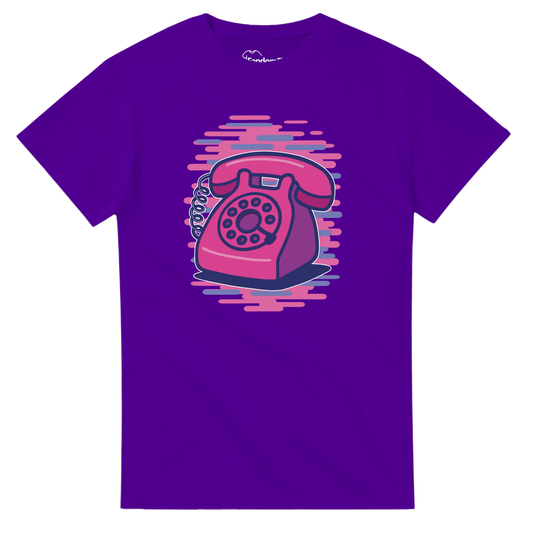 Camiseta friki retro con ilustración vintage de teléfono de disco – FandomFit