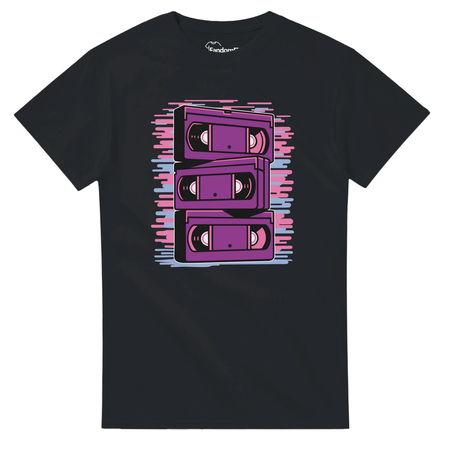 Camiseta friki retro con ilustración de cintas VHS vintage – FandomFit