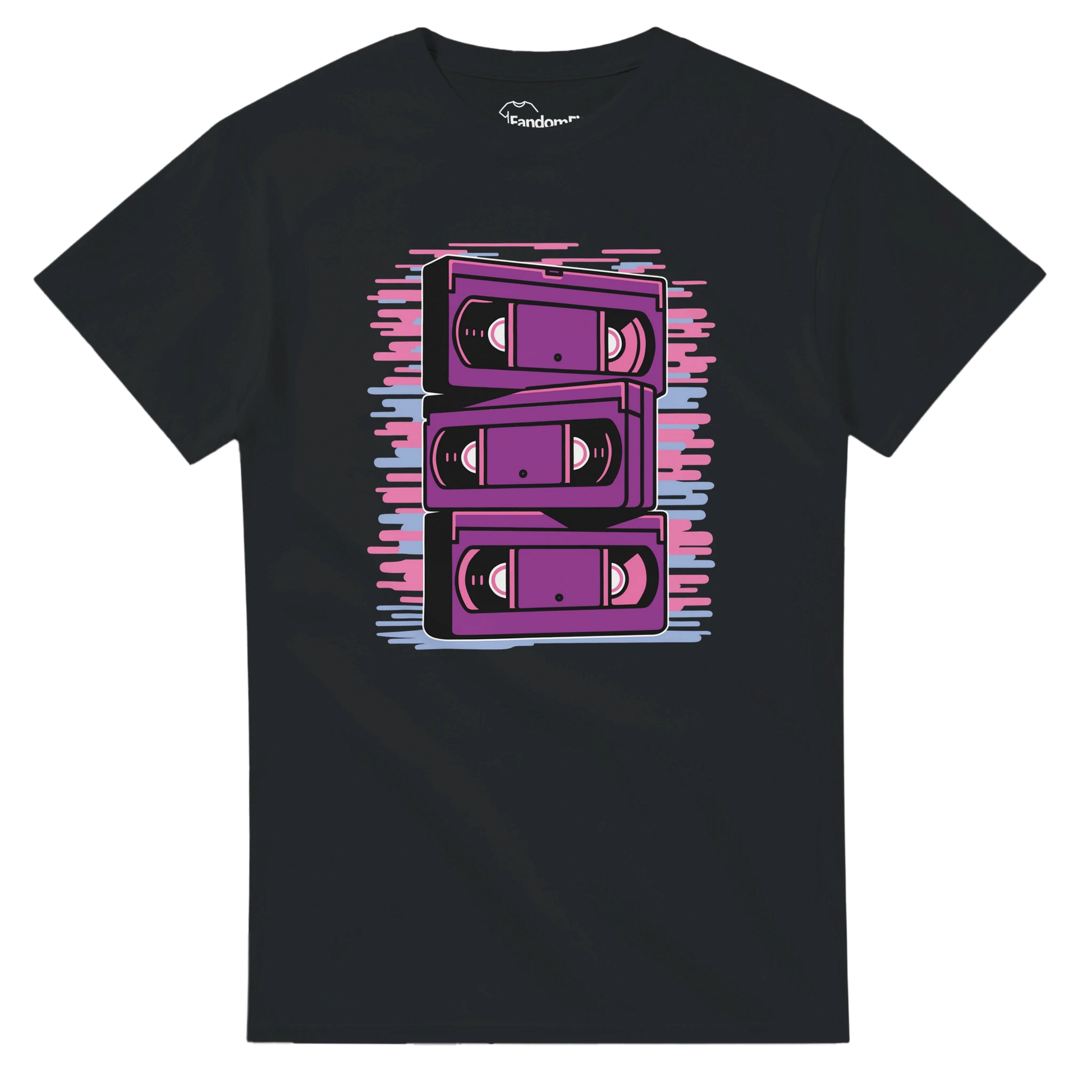Camiseta friki retro con ilustración de cintas VHS vintage – FandomFit