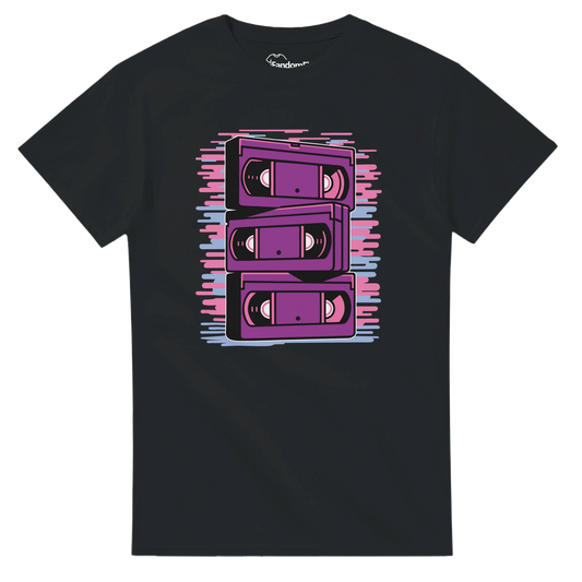 Camiseta friki retro con ilustración de cintas VHS vintage – FandomFit