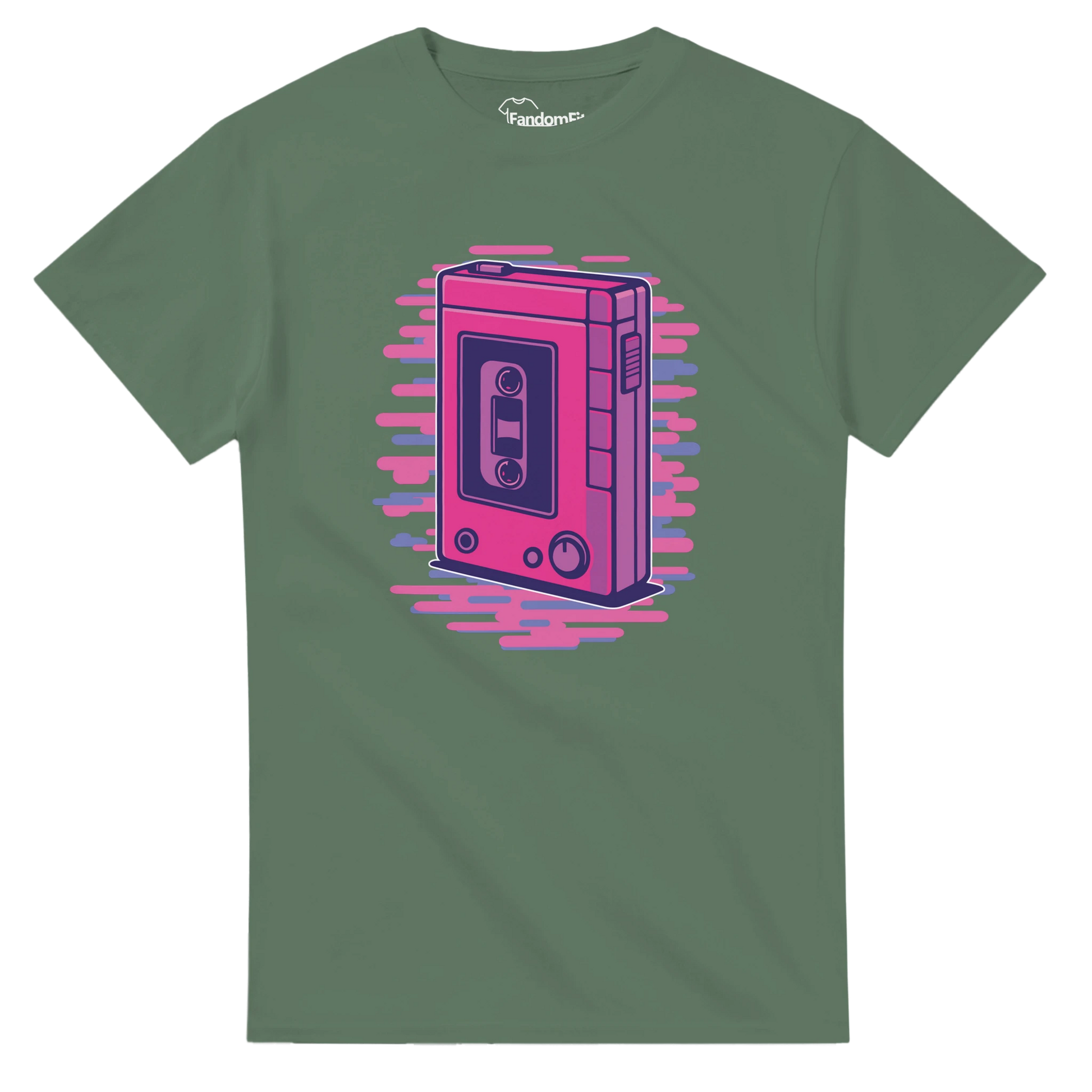 Camiseta friki retro con ilustración inspirada en el icónico walkman de los 80 – FandomFit