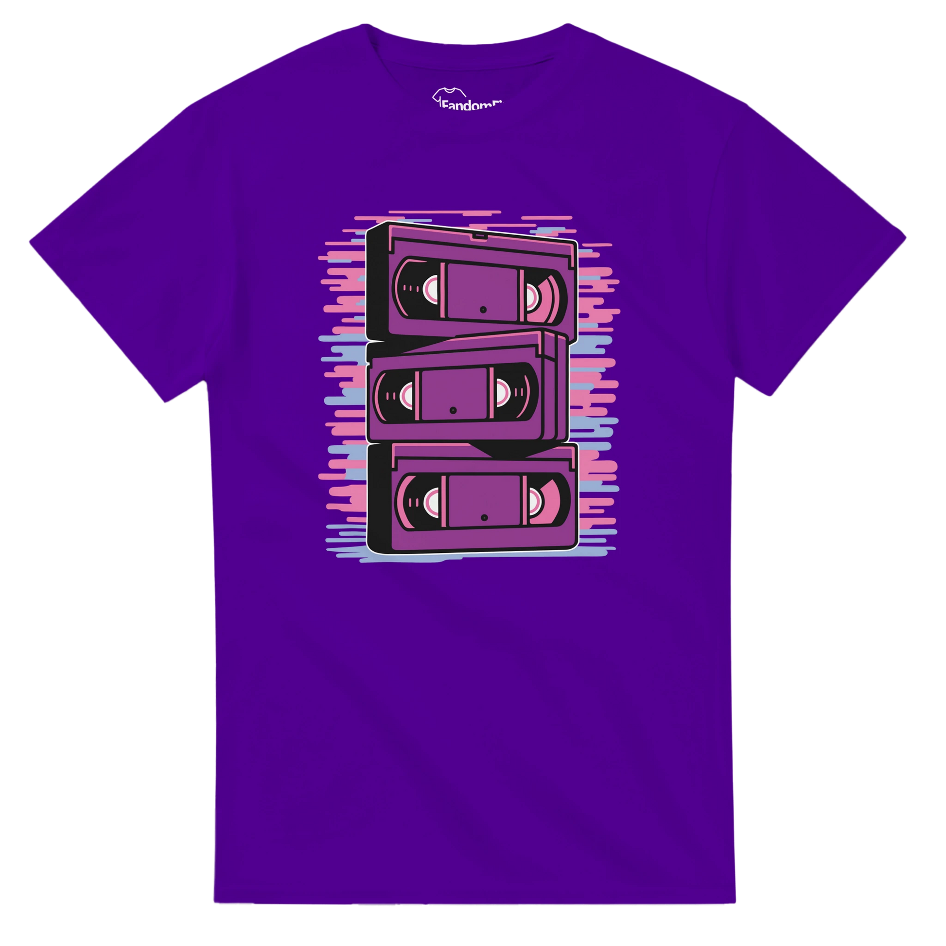 Camiseta friki VHS con diseño artístico de cintas retro – FandomFit