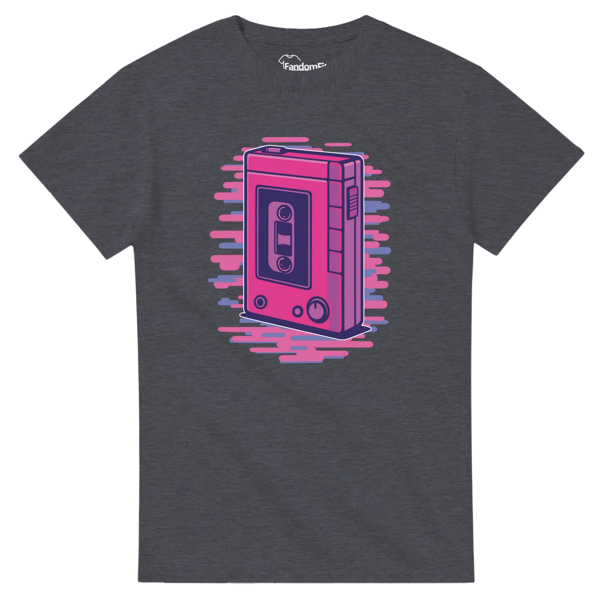 Camiseta friki ochentera con diseño de walkman y estilo nostálgico – FandomFit