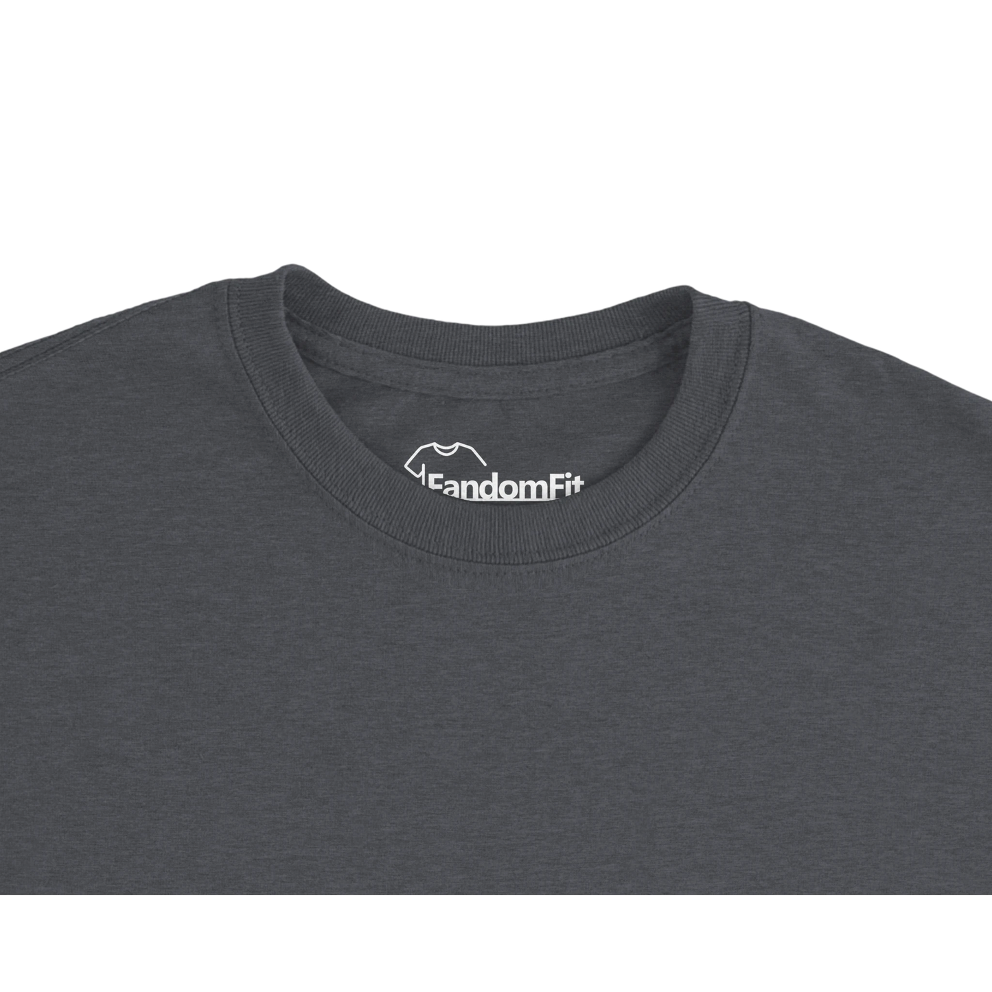 Primer plano del cuello de la camiseta navideña super-santa