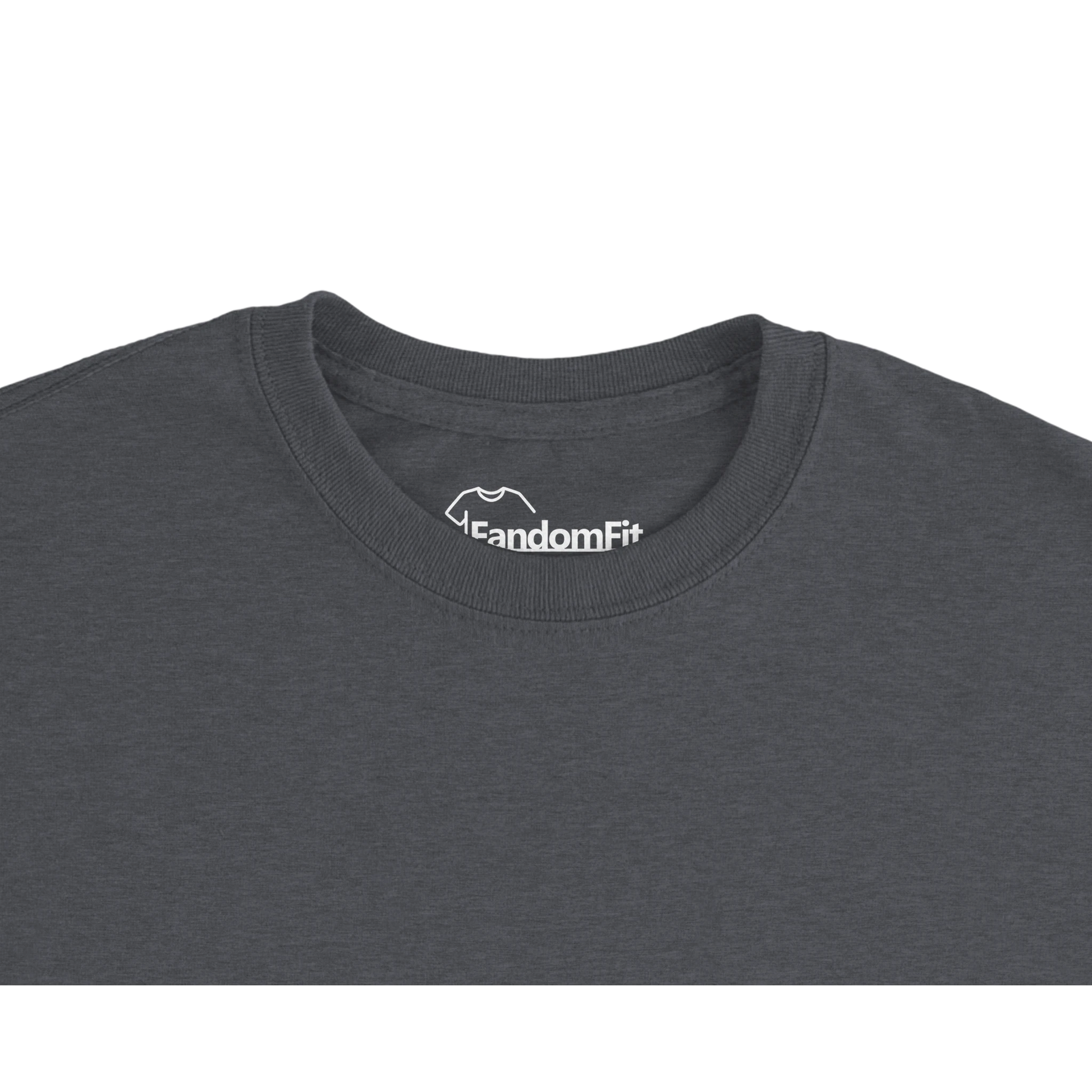 Primer plano del cuello de la camiseta navideña super-santa