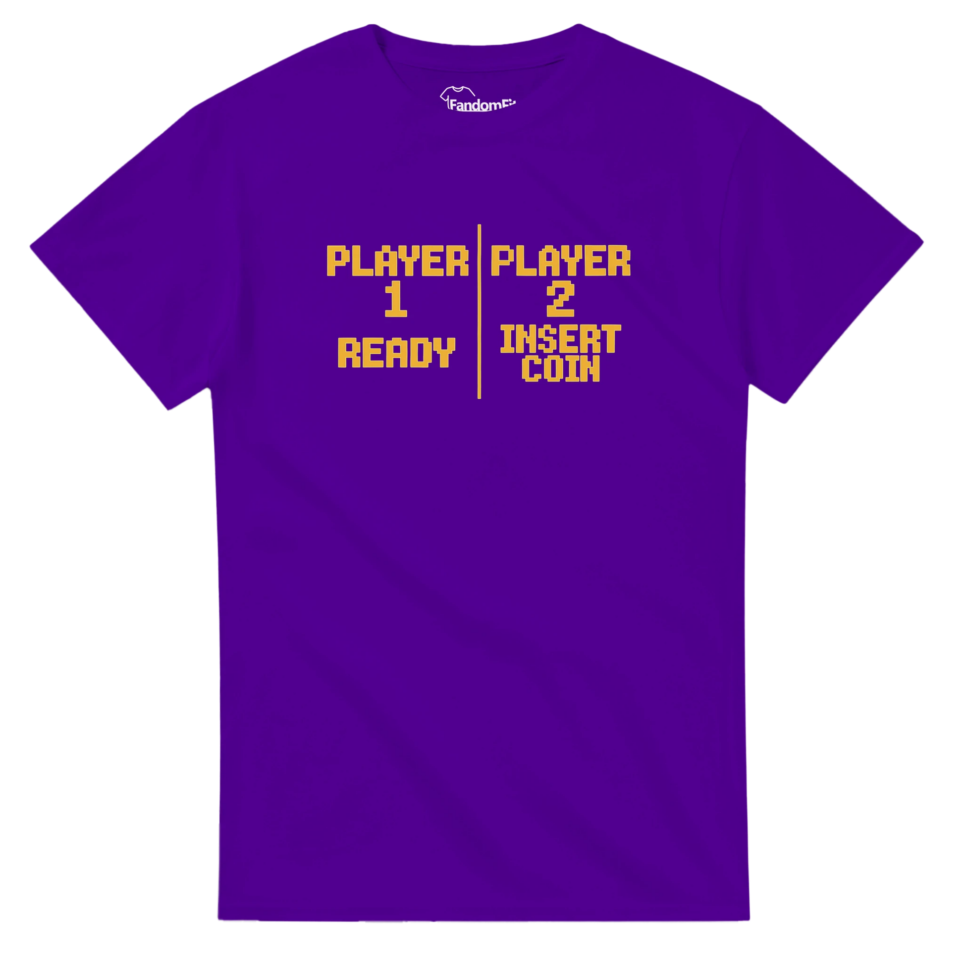 Camiseta retro Player 1 Player 2 inspirada en pantallas de arcade clásico – FandomFit