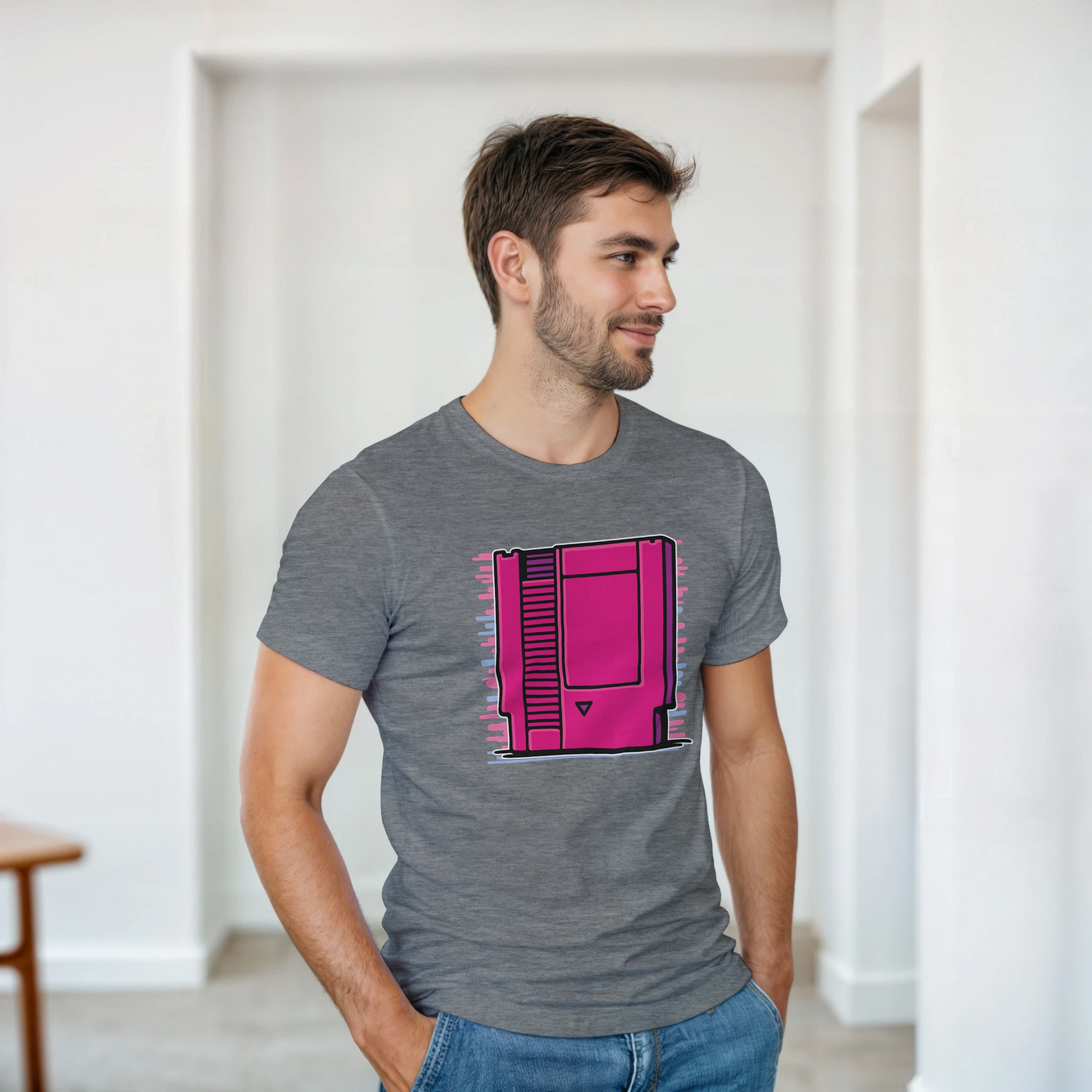 Camiseta retro 80s Cartucho con estética gamer vintage y modelo urbano – FandomFit