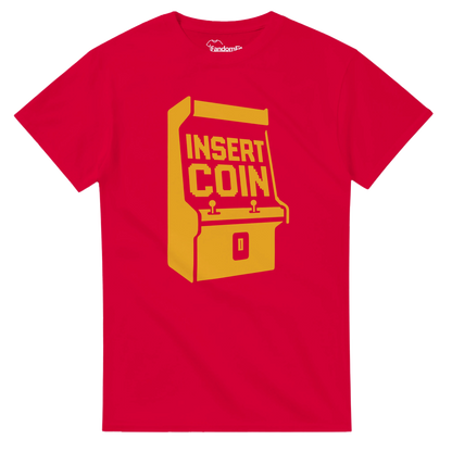Camiseta retro con pantalla de máquina arcade y texto Insert Coin – FandomFit