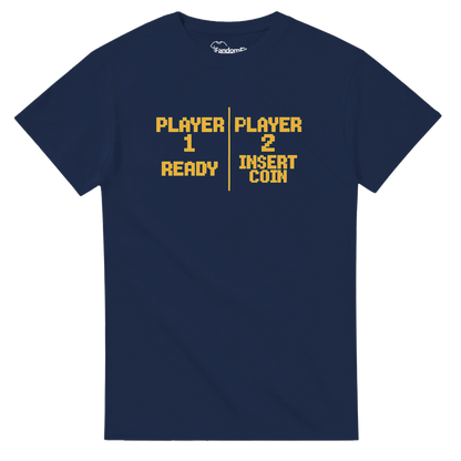 Camiseta retro Player 1 / Player 2 con diseño Insert Coin 8-bit – FandomFit