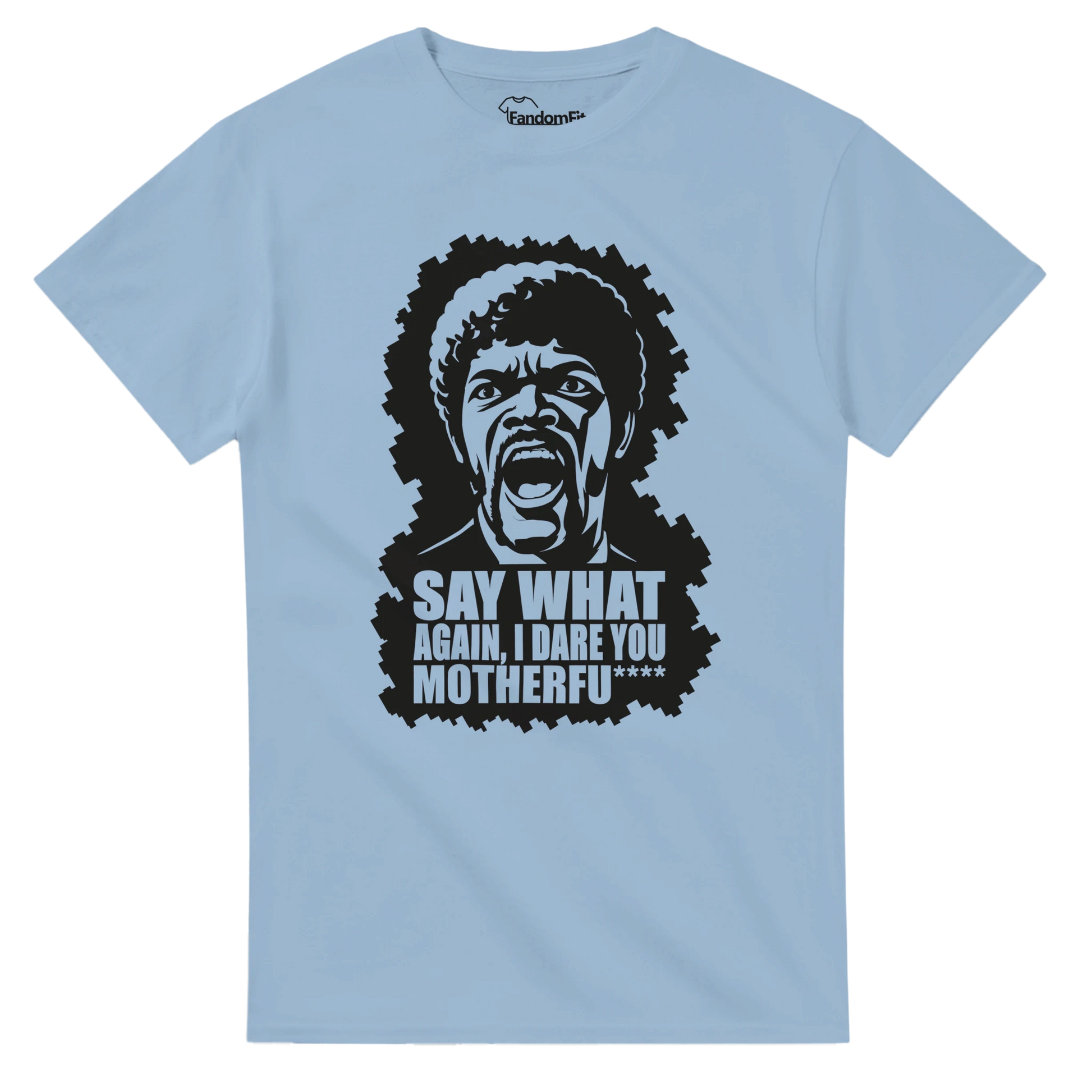 Camiseta blanca Say WHAT?! de estilo cine clásico con diseño minimalista – FandomFit