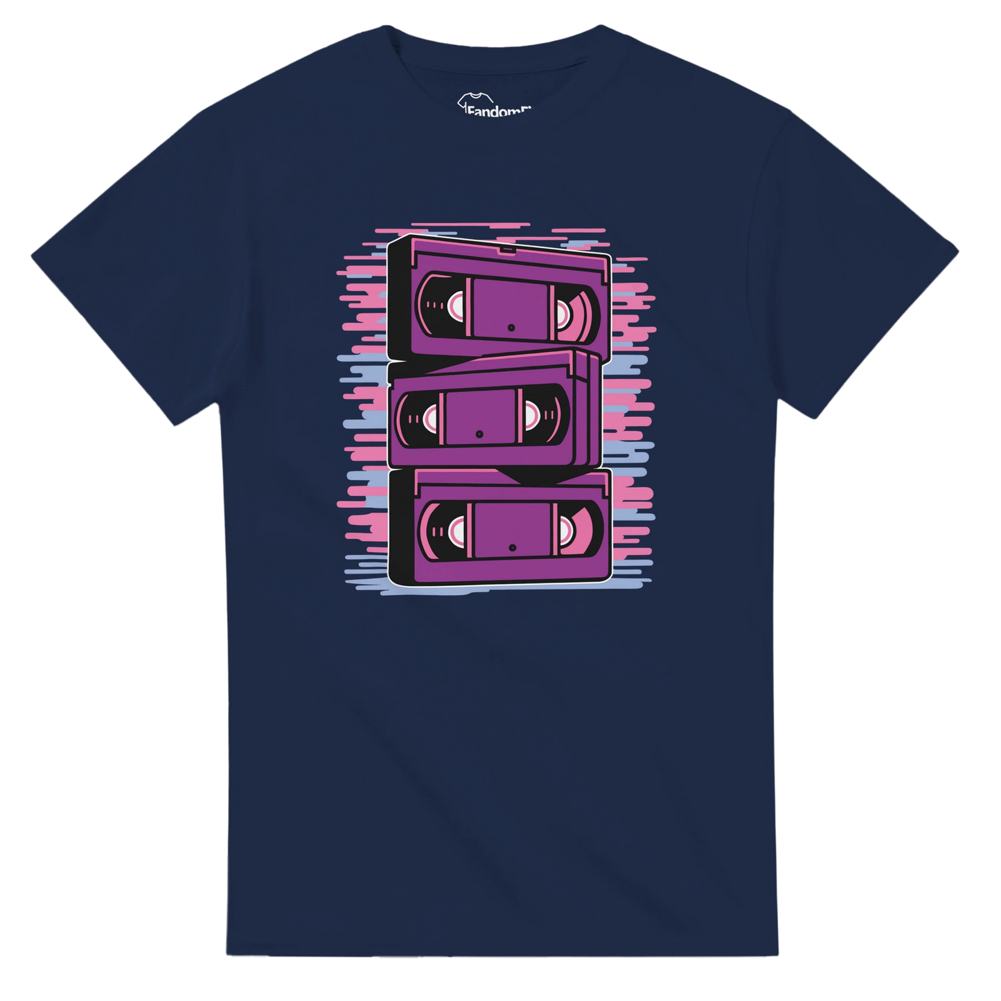 Camiseta VHS ochentera con colores vibrantes y estética vintage – FandomFit