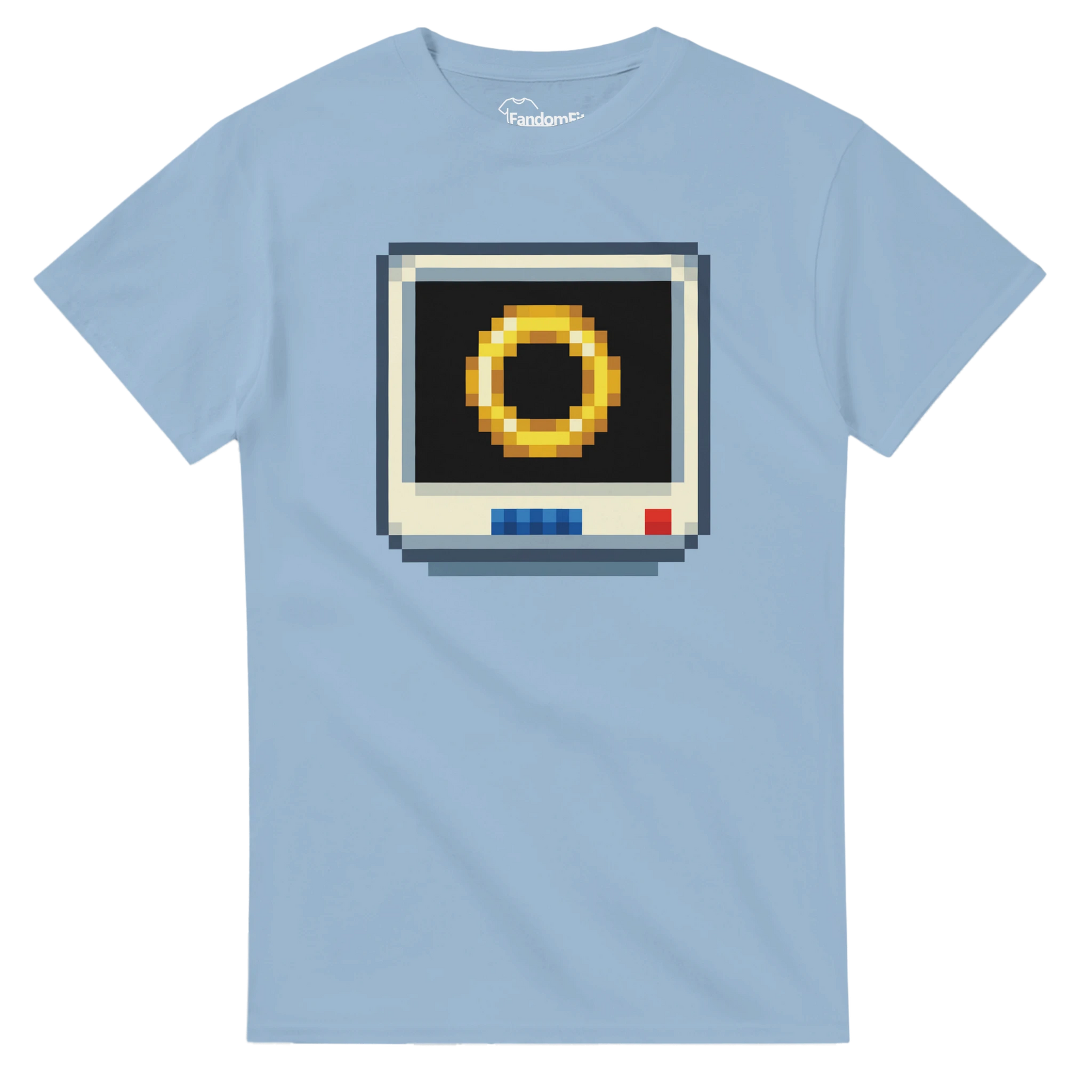 Camiseta videojuegos Golden Ring con diseño pixel art 8-bit de estilo retro – FandomFit