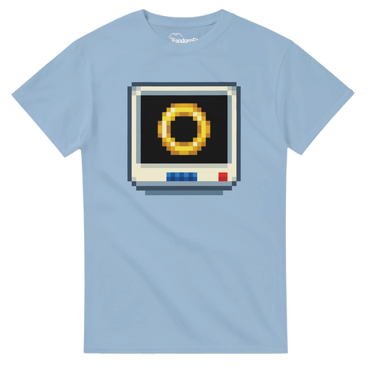 Camiseta videojuegos Golden Ring con diseño pixel art 8-bit de estilo retro – FandomFit