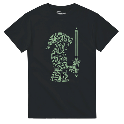 Camiseta videojuegos Héroe Rúnico con diseño line art rúnico verde – FandomFit