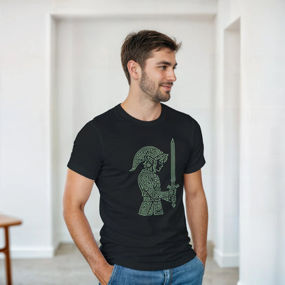 Camiseta line art temática de videojuegos con diseño rúnico – FandomFit