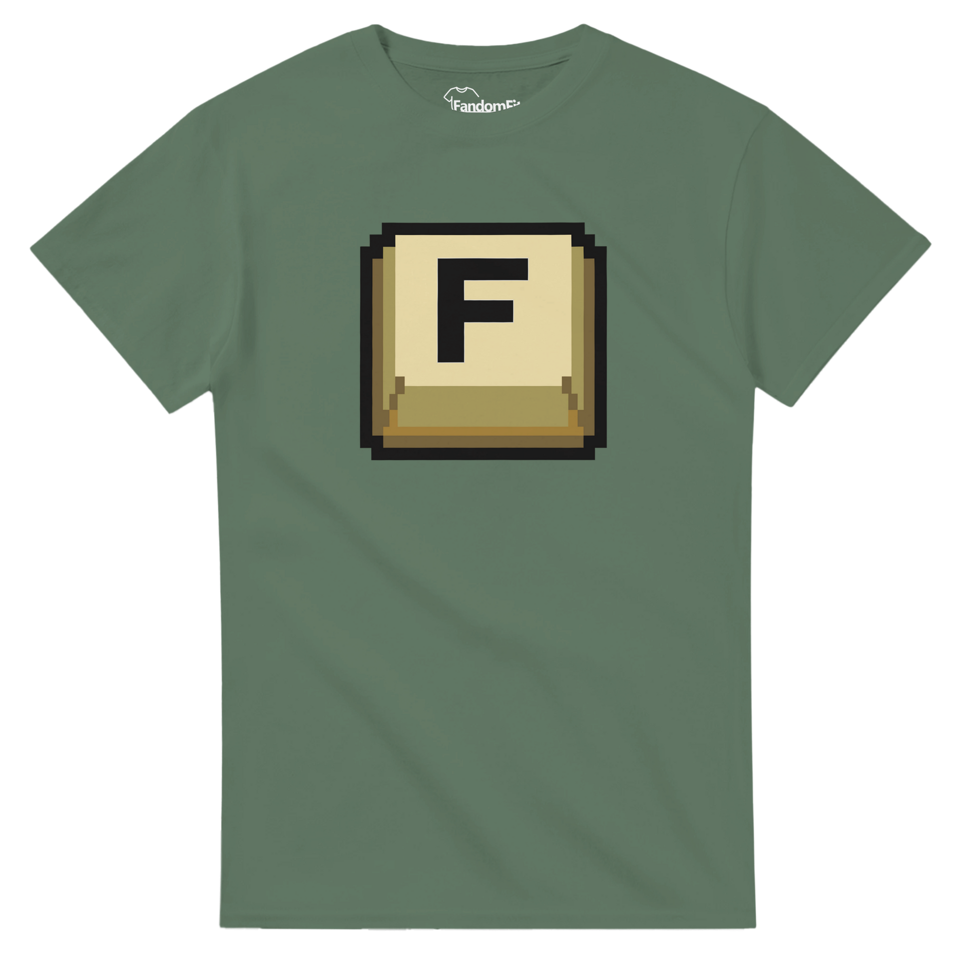 Camiseta videojuegos Press F con diseño pixel art del meme clásico – FandomFit