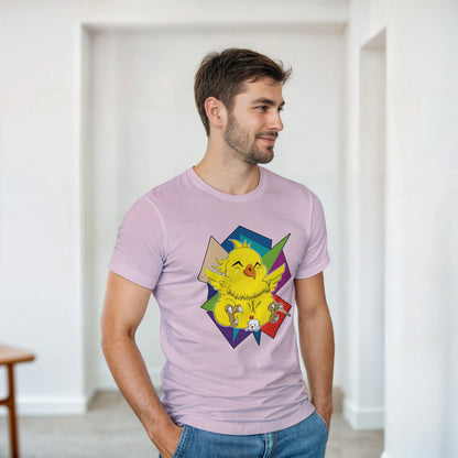 Modelo luciendo camiseta videojuegos Primer Aliado con diseño chibi – FandomFit