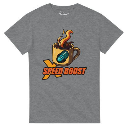 Camiseta videojuegos X Speed Boost Café con diseño retro de power-up – FandomFit