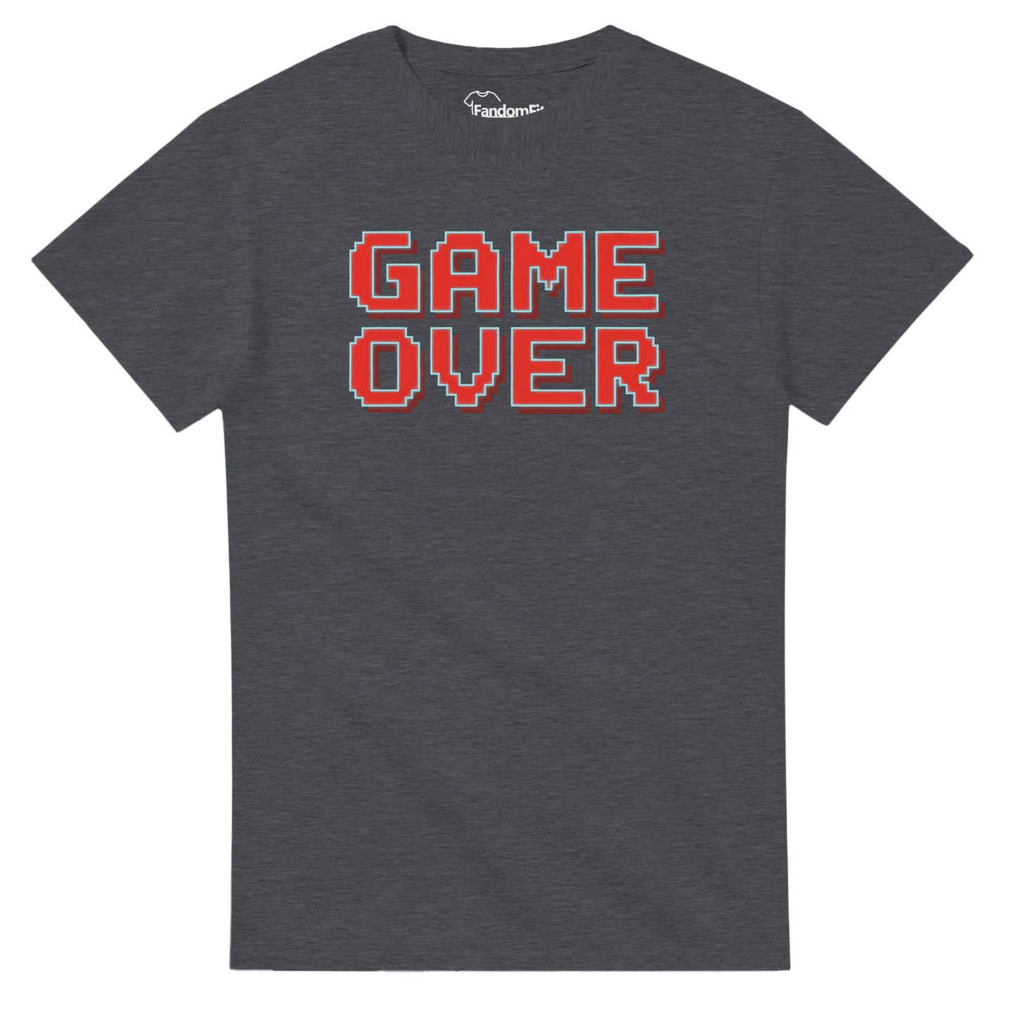 Camiseta retro Game Over con diseño pixel art estilo arcade clásico – FandomFit