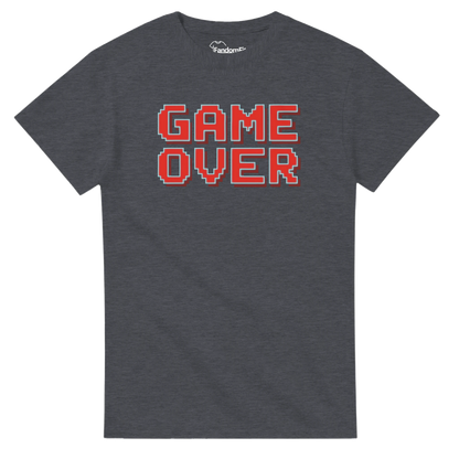 Camiseta retro Game Over con diseño pixel art estilo arcade clásico – FandomFit