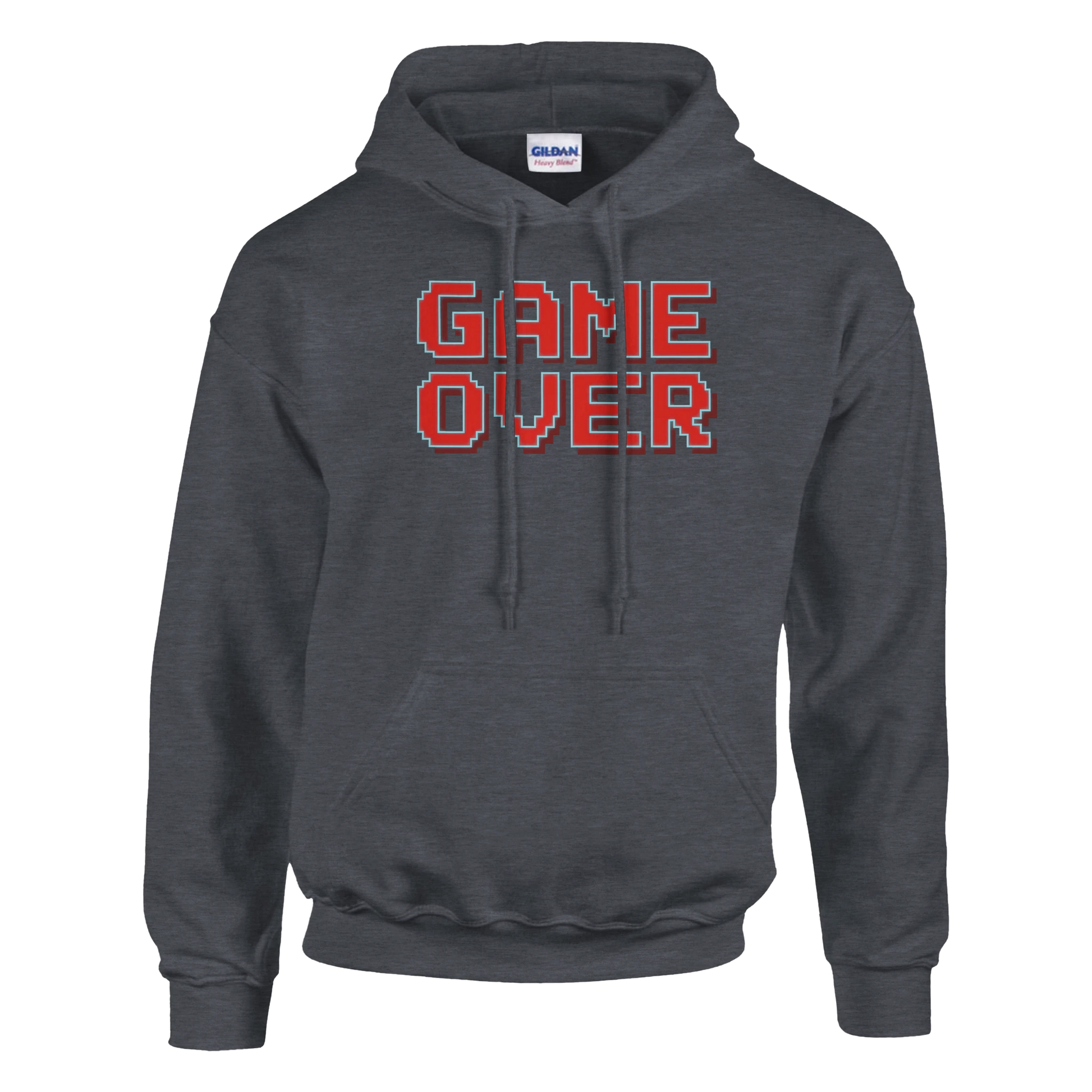 sudadera friki unisex “Game Over” de FandomFit, prenda inspirada en los videojuegos clásicos y el estilo arcade retro