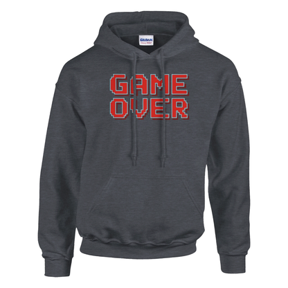 sudadera friki unisex “Game Over” de FandomFit, prenda inspirada en los videojuegos clásicos y el estilo arcade retro