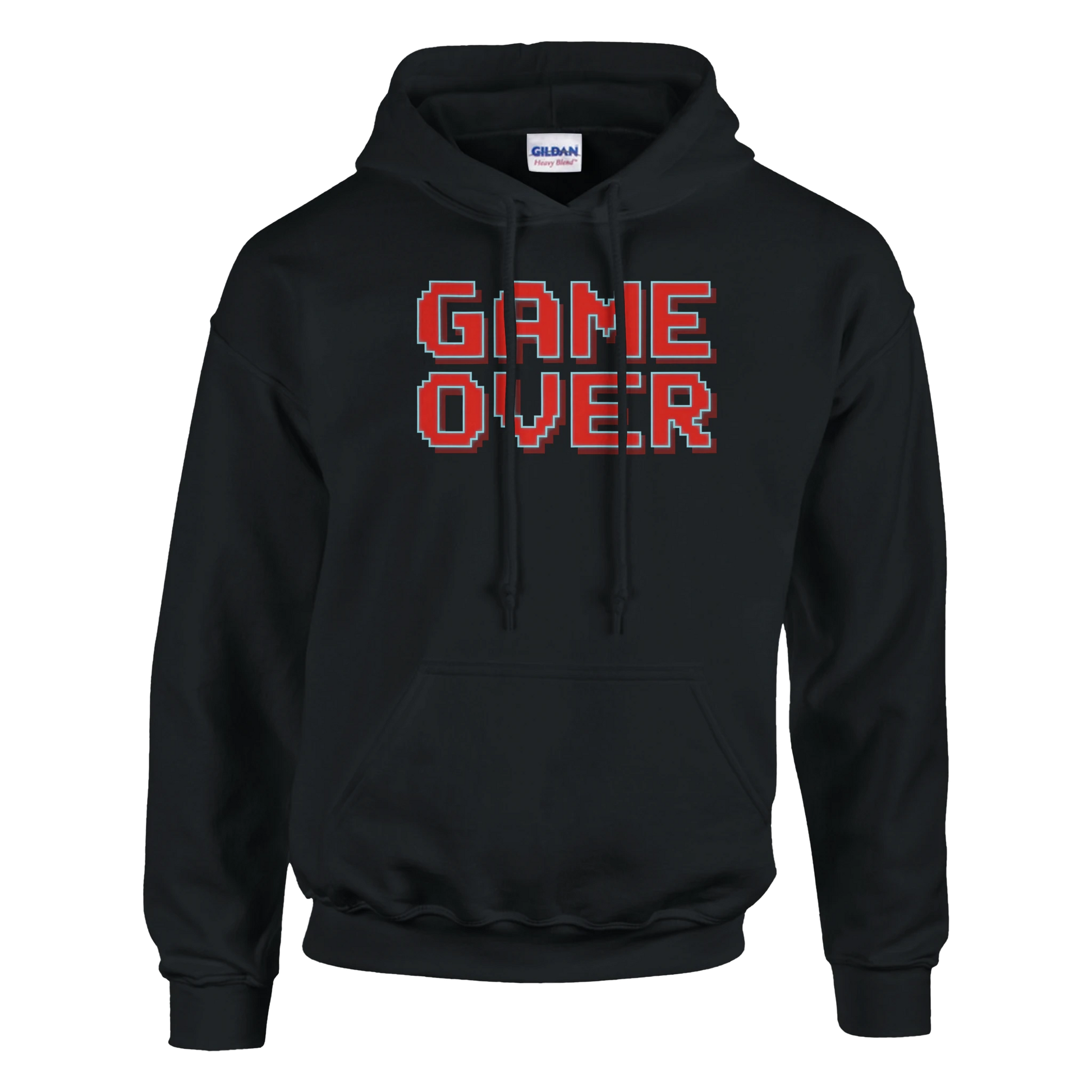 sudadera gamer “Game Over” con capucha de FandomFit, diseño unisex que rinde homenaje al espíritu de los 80