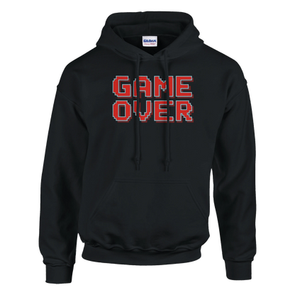 sudadera gamer “Game Over” con capucha de FandomFit, diseño unisex que rinde homenaje al espíritu de los 80