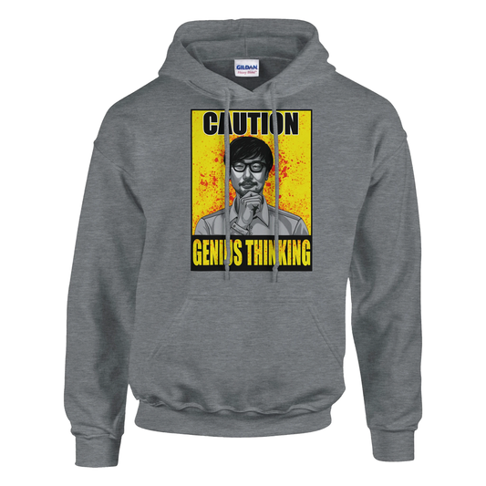 sudadera friki unisex “Genius Thinking” de FandomFit, diseño gamer con mensaje icónico y estética retro para fans de los videojuegos